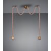 Trio Leuchten CORD Pendant Light brown, brass, 2-light sources