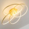 GLEN ceiling light LED gold, 1-light source, Remote control