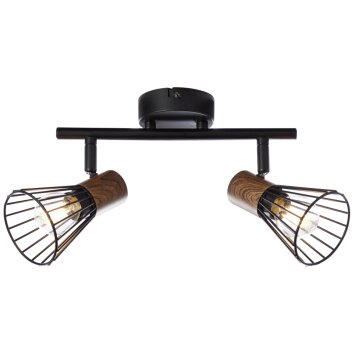 Brilliant MANAMA spotlight tube Dark wood, black, 2-light sources