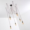 ZAROW Pendant Light brown, brass, 6-light sources