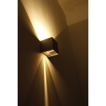 Helestra SIRI 44 wall light LED grey, silver, 2-light sources