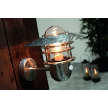 Nordlux AGGER outdoor wall light galvanized, 1-light source, Motion sensor