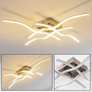 Mapleton ceiling light LED matt nickel, 4-light sources