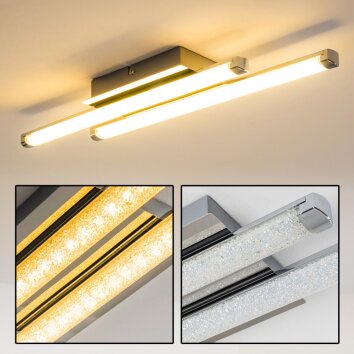 ISKUT Ceiling Light LED chrome, 2-light sources