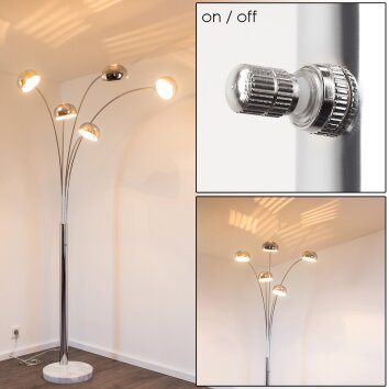 NIKKALA floor lamp chrome, 5-light sources