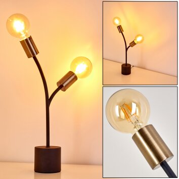 Duvin Table Lamp black-gold, 2-light sources
