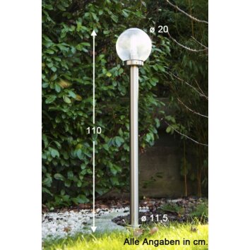 Globo BOWLE II outdoor light stainless steel, transparent, clear, 1-light source