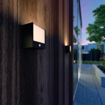 Philips MACAW Outdoor Wall Light LED black, 1-light source, Motion sensor