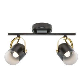 Nordlux LOTUS ceiling spotlight brass, black, 2-light sources