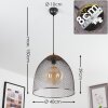 WESA Pendant Light dark brown, matt nickel, 1-light source