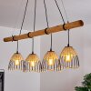 SHALO Pendant Light Dark wood, black, 4-light sources