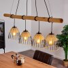 SHALO Pendant Light Dark wood, black, 4-light sources