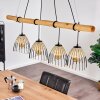 SHALO Pendant Light Dark wood, black, 4-light sources
