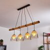 SHALO Pendant Light Dark wood, black, 4-light sources
