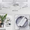 JOHSA Ceiling Light LED matt nickel, silver, 3-light sources