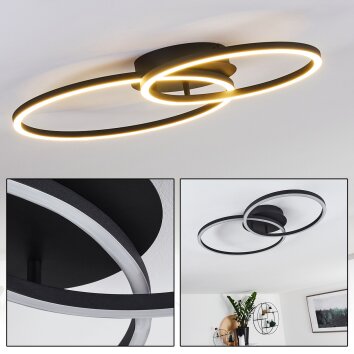 KORCA Ceiling Light LED black, 2-light sources
