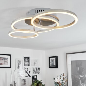 MALANJE Ceiling Light LED matt nickel, 3-light sources
