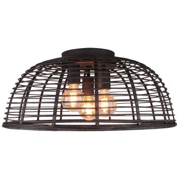 Brilliant CROSSTOWN Ceiling Light Dark wood, black, 3-light sources