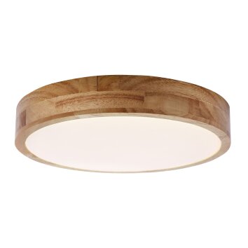 Brilliant SLIMLINE Ceiling Light LED Dark wood, white, 1-light source, Remote control