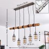 ADAMA Pendant Light Dark wood, black, 5-light sources