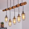 ADAMA Pendant Light Dark wood, black, 5-light sources