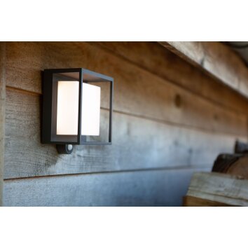Lutec CURTIS SOLAR Wall Light LED anthracite, 1-light source, Motion sensor