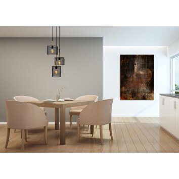 Lucide BASKETT Pendant Light black, 3-light sources