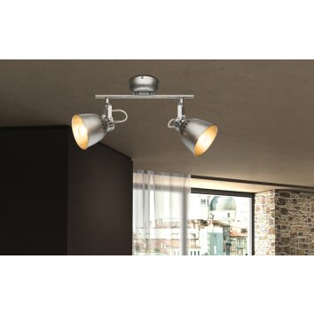 Globo HERNAN ceiling spotlight grey, silver, 2-light sources