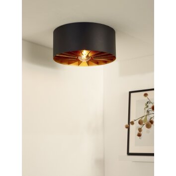 Lucide ZIDANE Ceiling Light brass, black, 1-light source