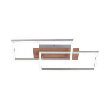 Leuchten-Direkt IVEN Ceiling Light LED Light wood, 2-light sources, Remote control