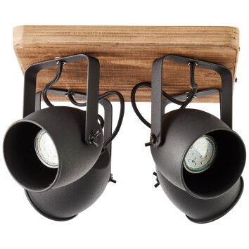 Brilliant CROWTON Ceiling Light Dark wood, black, 4-light sources