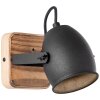 Brilliant CROWTON Wall Light Dark wood, black, 1-light source