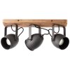 Brilliant CROWTON Ceiling Light Dark wood, black, 3-light sources