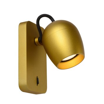 Lucide PRESTON wall spotlight LED gold, brass, 1-light source