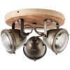Brilliant CARMEN Ceiling Light stainless steel, Dark wood, 3-light sources