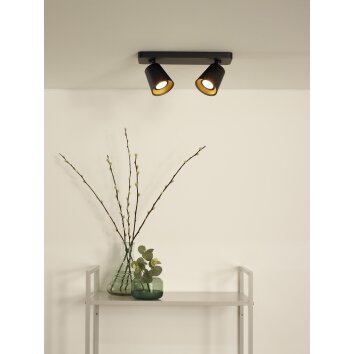 Lucide TURNON ceiling spotlight LED black, 2-light sources