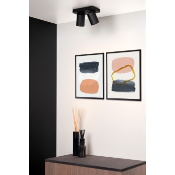 Lucide NIGEL ceiling spotlight LED black, 2-light sources