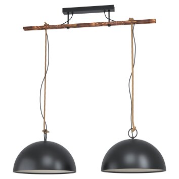 Eglo HODSOLL Pendant Light brown, black, 2-light sources