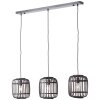 Brilliant WOODROW Pendant Light Dark wood, black, 3-light sources