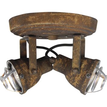 Brilliant BENTE round spotlight rust-coloured, 2-light sources