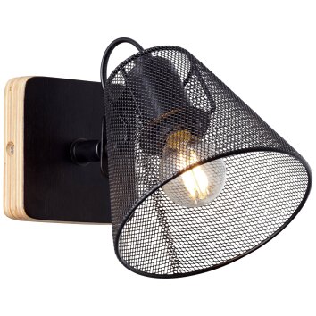 Brilliant WHOLE Spotlight Dark wood, black, 1-light source