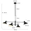 Steinhauer KASKET Pendant Light black, white, 4-light sources