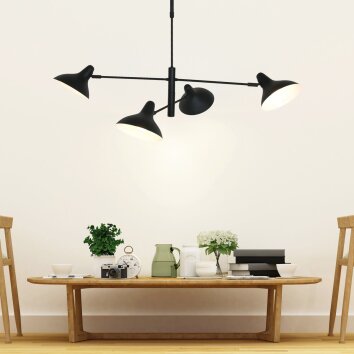 Steinhauer KASKET Pendant Light black, white, 4-light sources