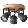 Brilliant INGE Spotlight Dark wood, 3-light sources