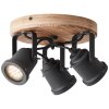 Brilliant INGE Spotlight Dark wood, 3-light sources