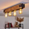 YUMA Ceiling Light Dark wood, black, 4-light sources