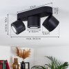 APPLETON Ceiling Light LED black, 3-light sources