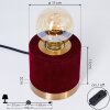 WERUGA Table lamp brass, red, 1-light source