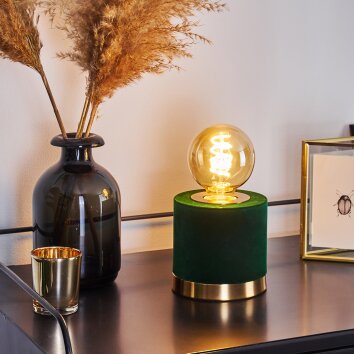 WERUGA Table lamp green, brass, 1-light source