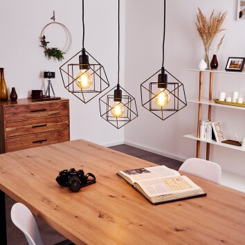 PINGURO Pendant Light black, 3-light sources